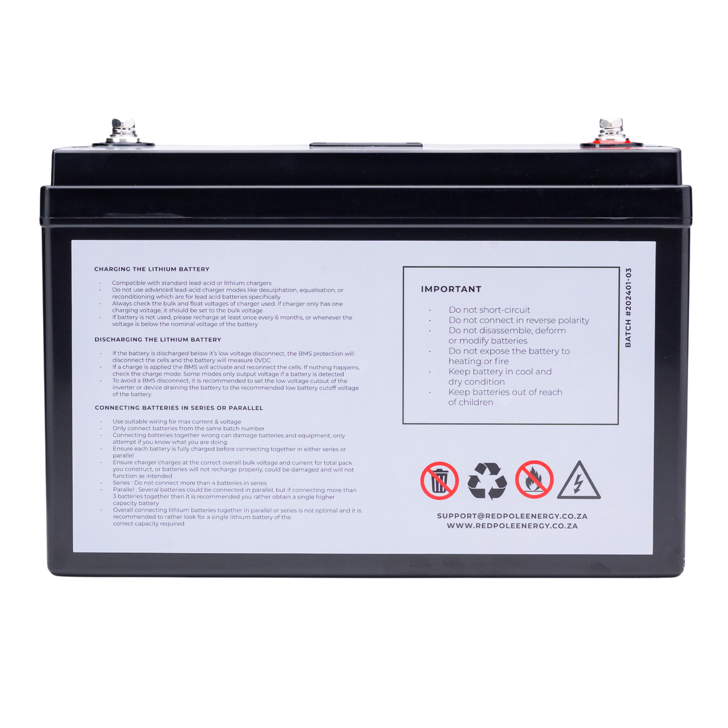 12V 100Ah 1280Wh Lithium Battery - LCD Display (100A BMS)