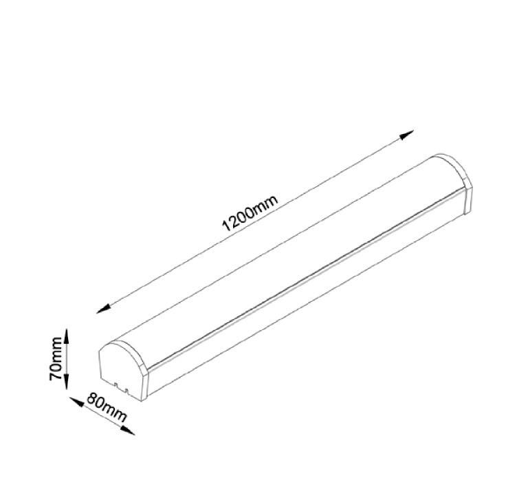 60W W-Channel Linear Light, 6500K, 8900 lumen